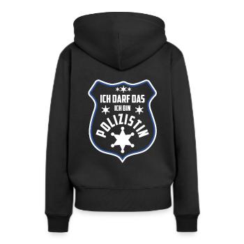 Polizei Polizeibeamtin Geschenk Verbeamtung Polizi - Frauen Premium Bio Hoodie - Schwarz - Hinten - Julia (174cm)