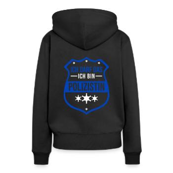 Polizei Polizeibeamtin Geschenk Verbeamtung Beamti - Frauen Premium Bio Hoodie - Schwarz - Hinten - Julia (174cm)