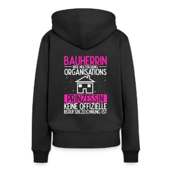 Hausbau Bauherrin Multitasking Talent Geschenk Spr - Frauen Premium Bio Hoodie - Schwarz - Hinten - Julia (174cm)