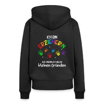 Erzieherin Kita Kiga Kindergarten Tagesmutter Supe - Frauen Premium Bio Hoodie - Schwarz - Hinten - Julia (174cm)