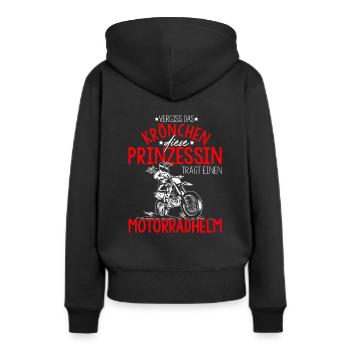 Vergiss das Krönchen Diese Prinzessin Trägt Motorr - Frauen Premium Bio Hoodie - Schwarz - Hinten - Julia (174cm)