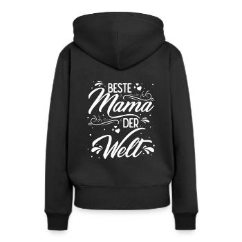 Mutter Muttertag Spruch Lieblingsmama Geschenk Mam - Frauen Premium Bio Hoodie - Schwarz - Hinten - Julia (174cm)