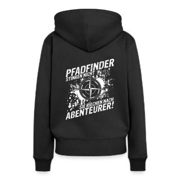 Pfadfinder Stinken Nicht Sie Riechen Nach Abenteue - Frauen Premium Bio Hoodie - Schwarz - Hinten - Julia (174cm)