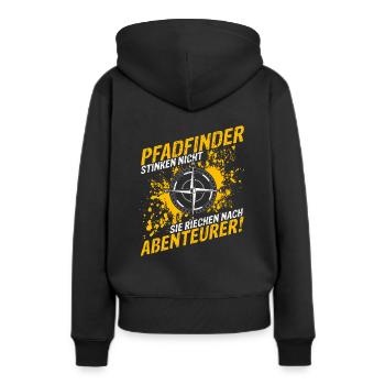 Pfadfinder Stinken Nicht Sie Riechen Nach Abenteue - Frauen Premium Bio Hoodie - Schwarz - Hinten - Julia (174cm)