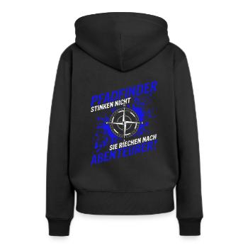 Pfadfinder Stinken Nicht Sie Riechen Nach Abenteue - Frauen Premium Bio Hoodie - Schwarz - Hinten - Julia (174cm)