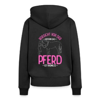 Pferd Reiten Sport Spruch Pferdegeruch Geschenk Re - Frauen Premium Bio Hoodie - Schwarz - Hinten - Julia (174cm)