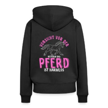 Pferd Reiten Pferdesport Pferdegeruch Geschenk Rei - Frauen Premium Bio Hoodie - Schwarz - Hinten - Julia (174cm)