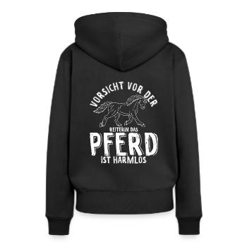 Pferd Pferdesport Spruch Pferdegeruch Geschenk Pfe - Frauen Premium Bio Hoodie - Schwarz - Hinten - Julia (174cm)