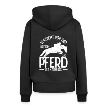Pferd Reiten Sport Spruch Pferdegeruch Geschenk Re - Frauen Premium Bio Hoodie - Schwarz - Hinten - Julia (174cm)