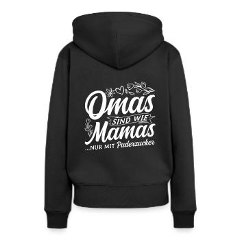 Beste Oma Lieblingsoma Puderzucker Familie Herz Ge - Frauen Premium Bio Hoodie - Schwarz - Hinten - Julia (174cm)