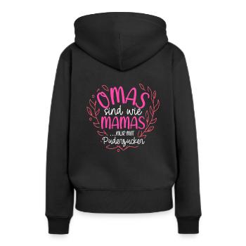 Überraschung Mama Oma Geschenk Pudezucker beste Om - Frauen Premium Bio Hoodie - Schwarz - Hinten - Julia (174cm)