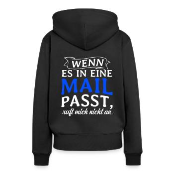 WENN ES IN EINE MAIL PASST, ruft mich nicht an - A - Frauen Premium Bio Hoodie - Schwarz - Hinten - Julia (174cm)