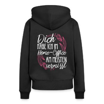 Home Office Freundin Arbeit Freundschaft Lieblings - Frauen Premium Bio Hoodie - Schwarz - Hinten - Julia (174cm)