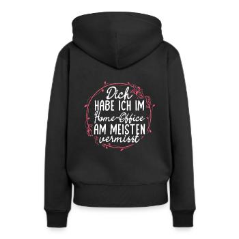 Home Office Freundin Arbeitsehefrau Lieblingskolle - Frauen Premium Bio Hoodie - Schwarz - Hinten - Julia (174cm)