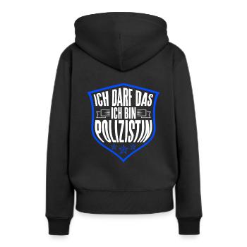 Polizei Polizeibeamtin Geschenk Verbeamtung Polizi - Frauen Premium Bio Hoodie - Schwarz - Hinten - Julia (174cm)