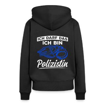 Polizei Polizeibeamtin Geschenk Verbeamtung Beamti - Frauen Premium Bio Hoodie - Schwarz - Hinten - Julia (174cm)