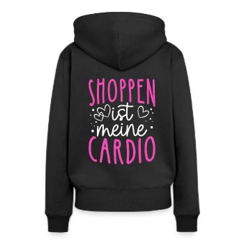 Shoppen Ist Mein Cardio! Shopper Spruch Shoppen Sh - Frauen Premium Bio Hoodie - Schwarz - Hinten - Julia (174cm)