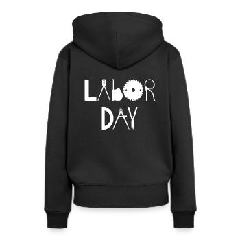 Happy Labor Day Arbeitnehmer Tag der Arbeit - Frauen Premium Bio Hoodie - Schwarz - Hinten - Julia (174cm)