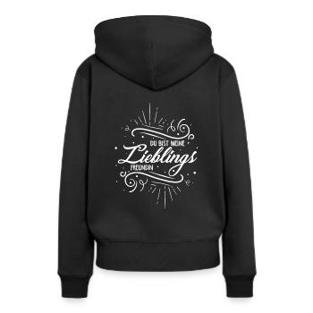 Du Bist Meine Lieblingsfreundin Freundschaft Beste - Frauen Premium Bio Hoodie - Schwarz - Hinten - Julia (174cm)