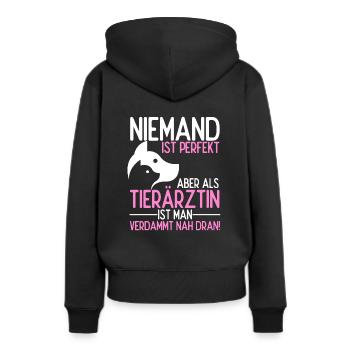Tierärztin Bester Job Tiere Tierliebhaber Geschenk - Frauen Premium Bio Hoodie - Schwarz - Hinten - Julia (174cm)