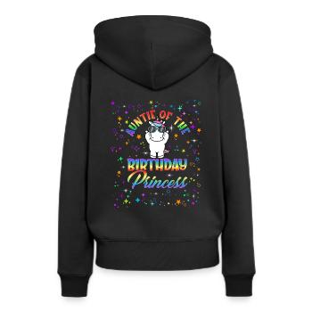 Auntie Of The Birthday Princess Unicorn Niece Birt - Frauen Premium Bio Hoodie - Schwarz - Hinten - Julia (174cm)