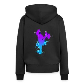 Cheerleader Cheerleading Design Akrobatik Pompons - Frauen Premium Bio Hoodie - Schwarz - Hinten - Julia (174cm)