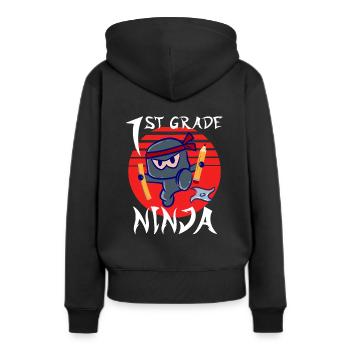 1st Grade Ninja School Beginner First Grader - Frauen Premium Bio Hoodie - Schwarz - Hinten - Julia (174cm)