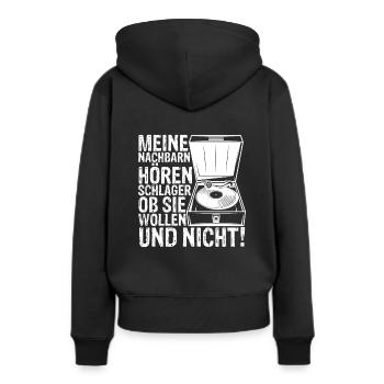 Schlager Schlagermusik Musik Schlagerparty Geschen - Frauen Premium Bio Hoodie - Schwarz - Hinten - Julia (174cm)