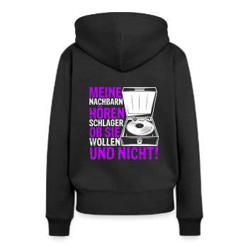 Schlager Schlagermusik Musik Schlagerparty Schlage - Frauen Premium Bio Hoodie - Schwarz - Hinten - Julia (174cm)