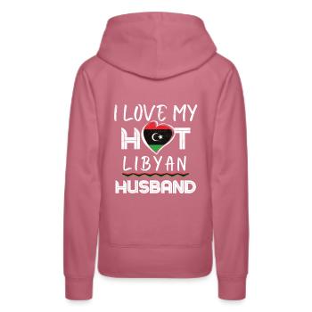 Funny Libyan Husband Proud Wife - Frauen Premium Bio Hoodie - Malve - Hinten - Isabella (175cm)