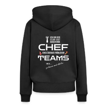 Lustiges Chef Vorgesetzter Abteilung Team Geschenk - Frauen Premium Bio Hoodie - Schwarz - Hinten - Julia (174cm)