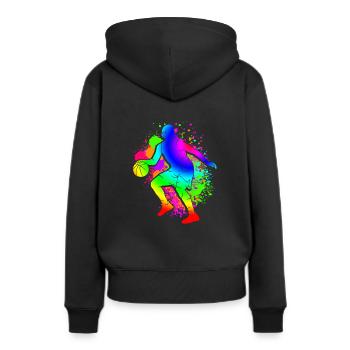 Dunking Joueur De Basket-ball Layup Basketballeri - Sweat à capuche Premium bio Femme - noir - Dos - Julia (174cm)