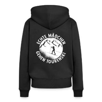 Ski de randonnée Alpinisme Randonnée Cadeau Ski de randonnée Tou - Sweat à capuche Premium bio Femme - noir - Dos - Julia (174cm)