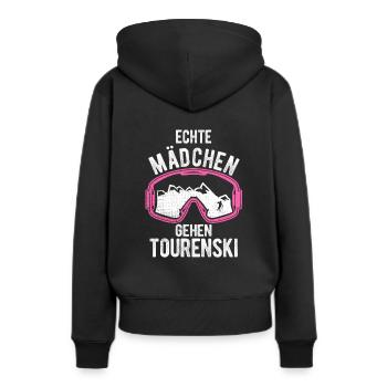 Ski de randonnée Alpinisme Randonnée Cadeau Ski de randonnée Tou - Sweat à capuche Premium bio Femme - noir - Dos - Julia (174cm)