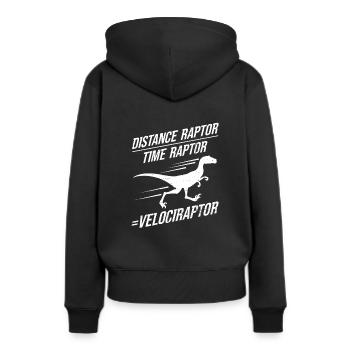 Distance Raptor Temps Raptor Velociraptor Dinosauri - Sweat à capuche Premium bio Femme - noir - Dos - Julia (174cm)