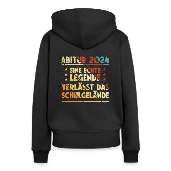 Lustiges Abi 2024 Legende Lehrer Schüler Abiball - Frauen Premium Bio Hoodie - Schwarz - Hinten - Julia (174cm)