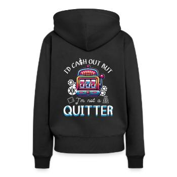 Le gagnant du jackpot de la soirée casino n’est pas un abandonneur - Sweat à capuche Premium bio Femme - noir - Dos - Julia (174cm)