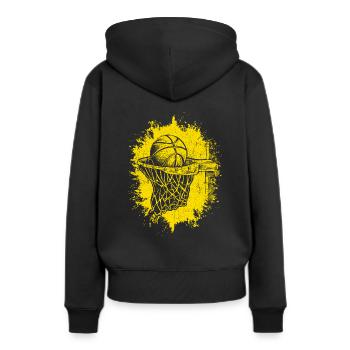 Dunking Basketball Spieler Korbleger Geschenk Bask - Frauen Premium Bio Hoodie - Schwarz - Hinten - Julia (174cm)