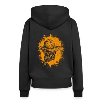 Dunking Basketball Spieler Korbleger Basketballeri - Frauen Premium Bio Hoodie - Schwarz - Hinten - Julia (174cm)