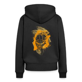 Dunking Basketball Spieler Korbleger Basketballeri - Frauen Premium Bio Hoodie - Schwarz - Hinten - Julia (174cm)