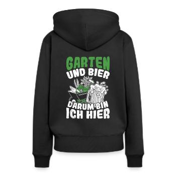 Gärtner Biertrinken Bier Fun Sauftour Biertrinker - Frauen Premium Bio Hoodie - Schwarz - Hinten - Julia (174cm)