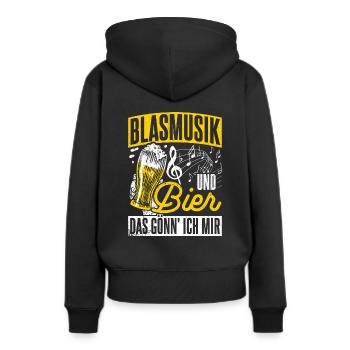 Blasmusik Und Bier Das Gönn Ich Mir Sauftour Biert - Frauen Premium Bio Hoodie - Schwarz - Hinten - Julia (174cm)