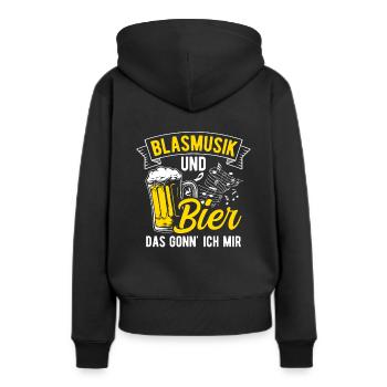 Blasmusik Und Bier Das Gönn Ich Mir Sauftour Biert - Frauen Premium Bio Hoodie - Schwarz - Hinten - Julia (174cm)