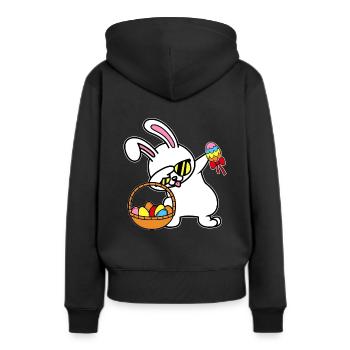 Dabbing Lapin de Pâques Lapin de Pâques - Sweat à capuche Premium bio Femme - noir - Dos - Julia (174cm)