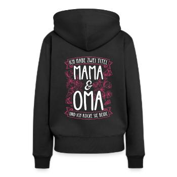Fête des mères Meilleure maman Maman Cadeau Famille Darling - Sweat à capuche Premium bio Femme - noir - Dos - Julia (174cm)