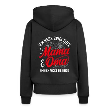 Fête des mères Meilleure maman Maman Cadeau Famille Darling - Sweat à capuche Premium bio Femme - noir - Dos - Julia (174cm)