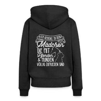 Moi qui suis entièrement satisfait des chevaux et des chiens - Sweat à capuche Premium bio Femme - noir - Dos - Julia (174cm)