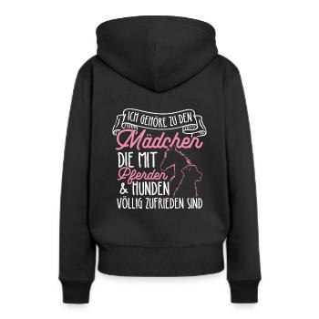 Moi qui suis entièrement satisfait des chevaux et des chiens - Sweat à capuche Premium bio Femme - noir - Dos - Julia (174cm)