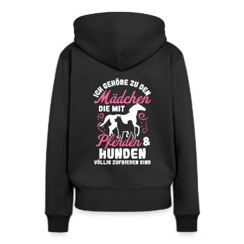 Moi qui suis entièrement satisfait des chevaux et des chiens - Sweat à capuche Premium bio Femme - noir - Dos - Julia (174cm)