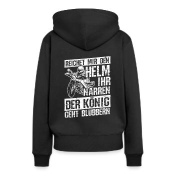 Biker Motorrad Biken Motorradfahrer Biker Blubbern - Frauen Premium Bio Hoodie - Schwarz - Hinten - Julia (174cm)